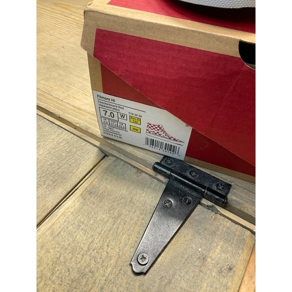 Us7 NEW Vans Filmore Hi Shoes Womens Canvas High Top Red White Checkerboard - Picture 7 of 7